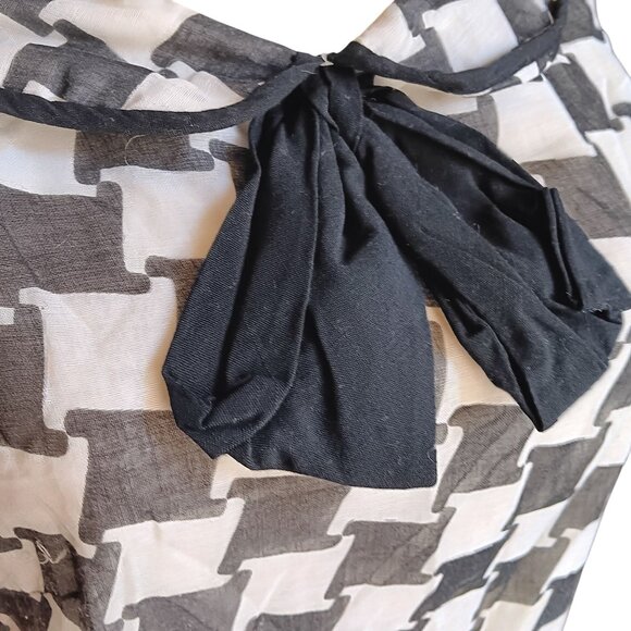 12 Vintage 1960's Geometric Sleeveless Dress Bow Collar Mod Garage Scooter Girl - Picture 4 of 11